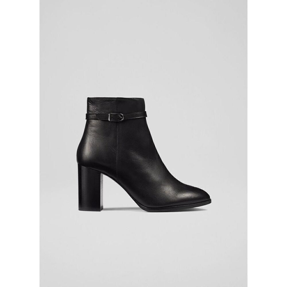 LK Bennett Bryony Women's Black Leather Ankle Boots Size 40 NWOT